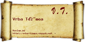 Vrba Tímea névjegykártya