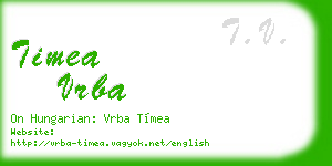 timea vrba business card